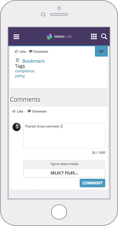 Comment in Academy - on Mobile