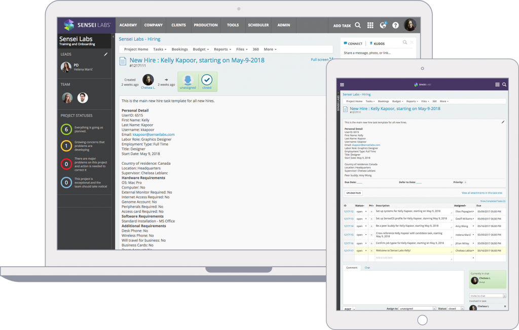 Catalyst's Tasks on laptop and tablet